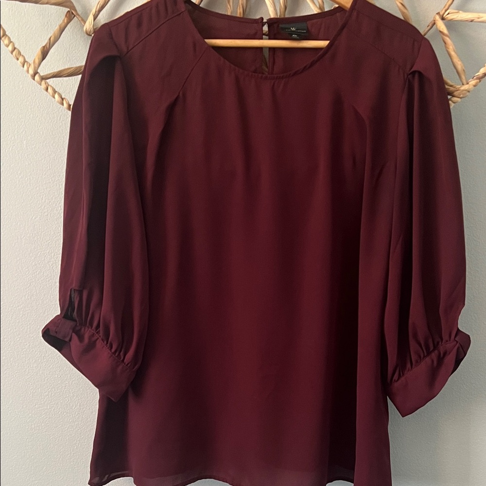 Worthington Deep Burgundy Blouse